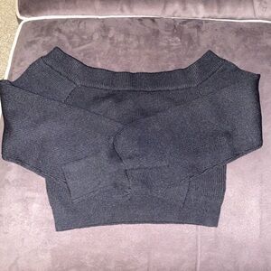 NWT- Black Long Sleeve Off the Shoulder Sweater
